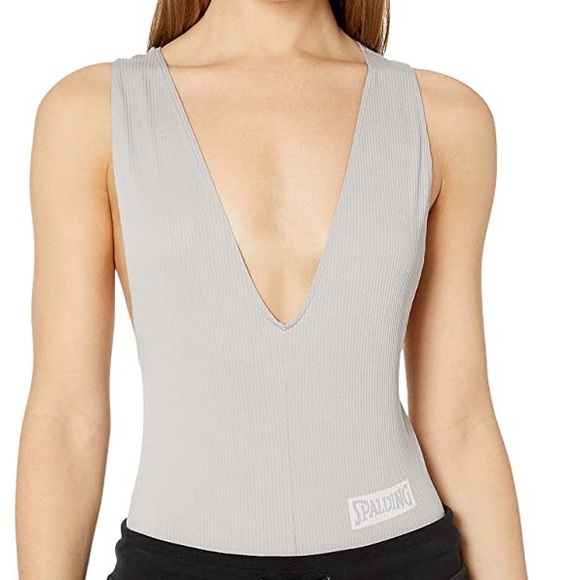 New Spalding womens Seamless Deep V-neck Bodysuit - Picture 2 of 7